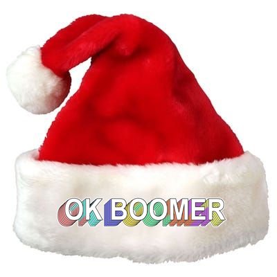 Ok Boomer Retro 80's Colors Premium Christmas Santa Hat