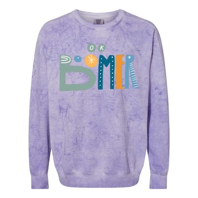 Ok Boomer Retro Style Colorblast Crewneck Sweatshirt