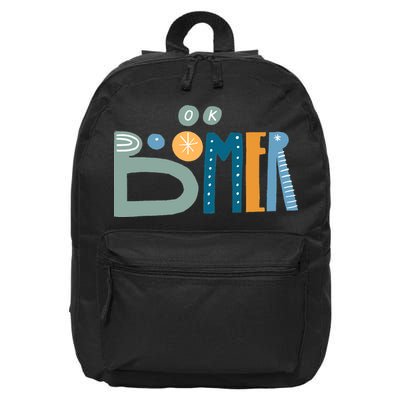 Ok Boomer Retro Style 16 in Basic Backpack