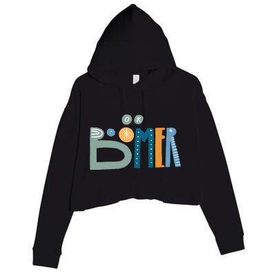 Ok Boomer Retro Style Crop Fleece Hoodie