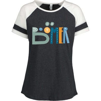 Ok Boomer Retro Style Enza Ladies Jersey Colorblock Tee