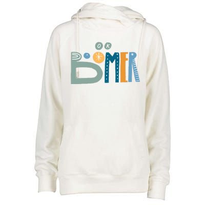 Ok Boomer Retro Style Womens Funnel Neck Pullover Hood