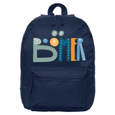 Ok Boomer Retro Style 16 in Basic Backpack