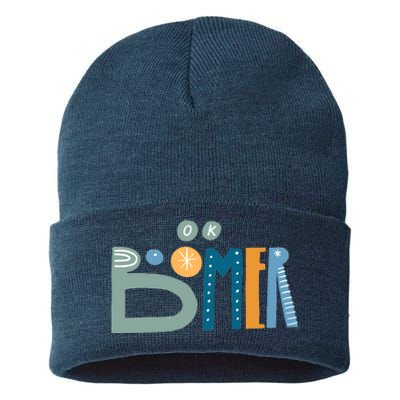 Ok Boomer Retro Style Sustainable Knit Beanie