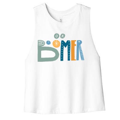 Ok Boomer Retro Style Women's Racerback Cropped Tank