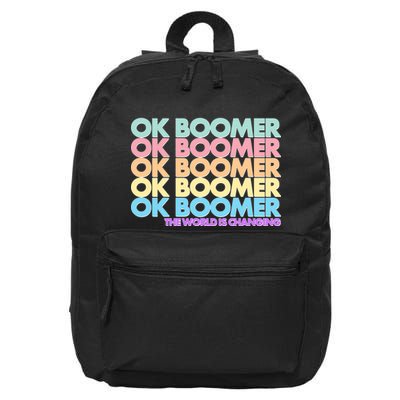 Ok Boomer The World Is Changing 16 in Basic Backpack