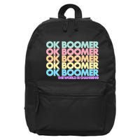 Ok Boomer The World Is Changing 16 in Basic Backpack