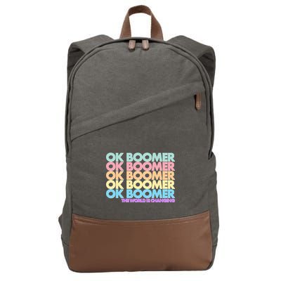 Ok Boomer The World Is Changing Cotton Canvas Backpack