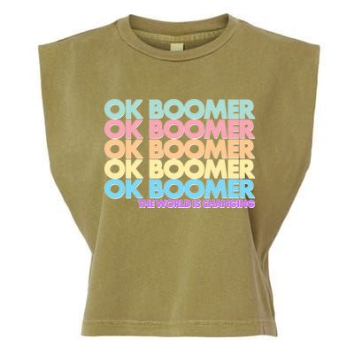 Ok Boomer The World Is Changing Garment-Dyed Women's Muscle Tee