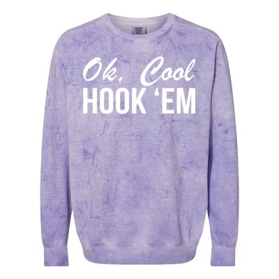 Ok Cool Hook'Em Texas Hook Em Colorblast Crewneck Sweatshirt