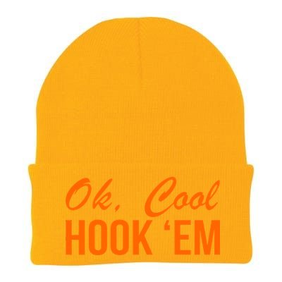 Ok Cool Hook'Em Texas Hook Em Knit Cap Winter Beanie