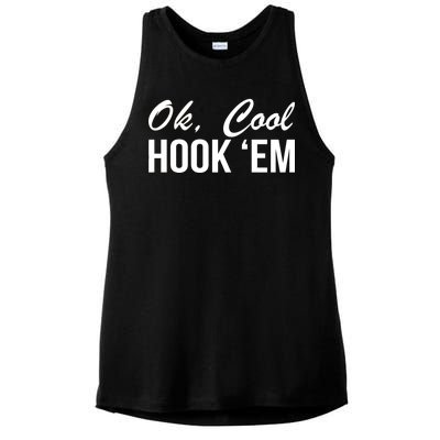 Ok Cool Hook'Em Texas Hook Em Ladies PosiCharge Tri-Blend Wicking Tank