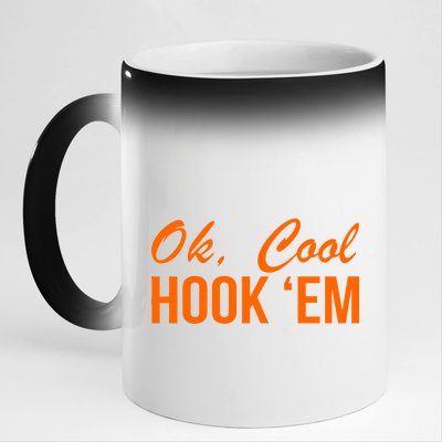 Ok Cool Hook'Em Texas Hook Em 11oz Black Color Changing Mug