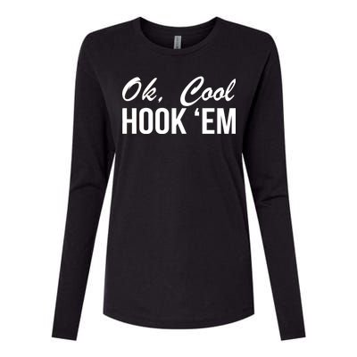 Ok Cool Hook'Em Texas Hook Em Womens Cotton Relaxed Long Sleeve T-Shirt