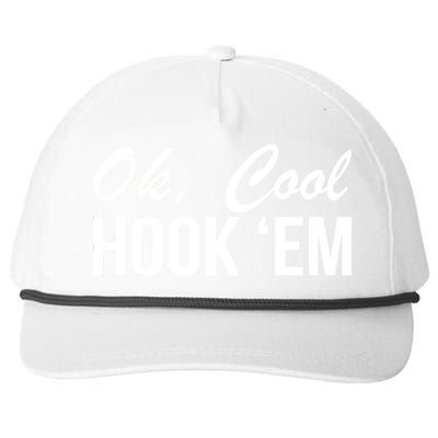 Ok Cool Hook'Em Texas Hook Em Snapback Five-Panel Rope Hat