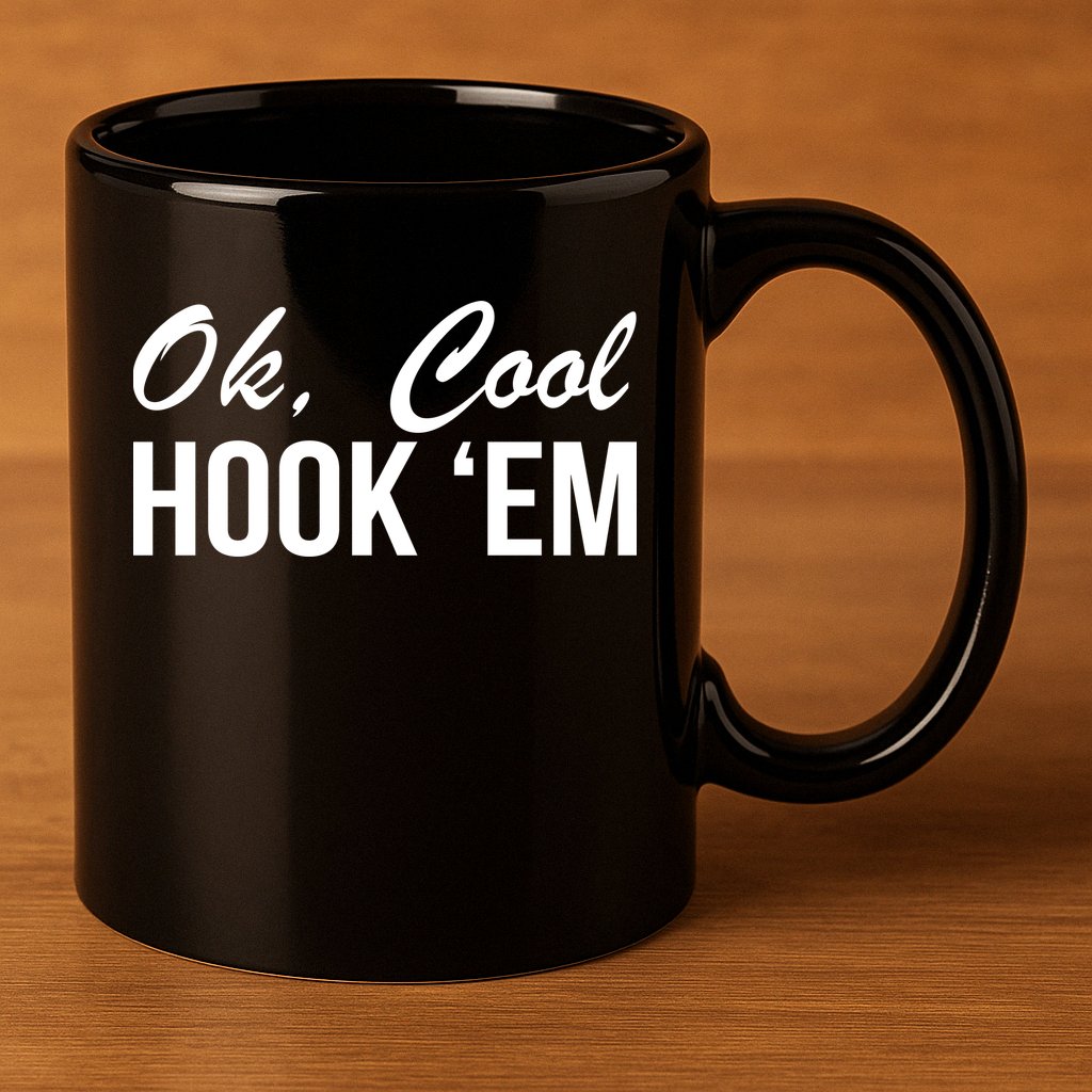 Ok Cool Hook'Em Texas Hook Em 11oz C Handle Ceramic Mug