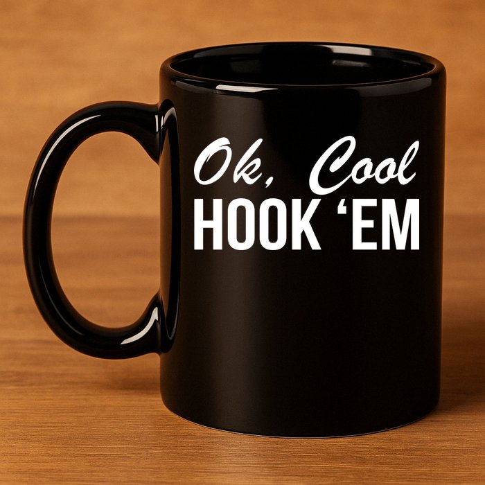 Ok Cool Hook'Em Texas Hook Em 11oz C Handle Ceramic Mug