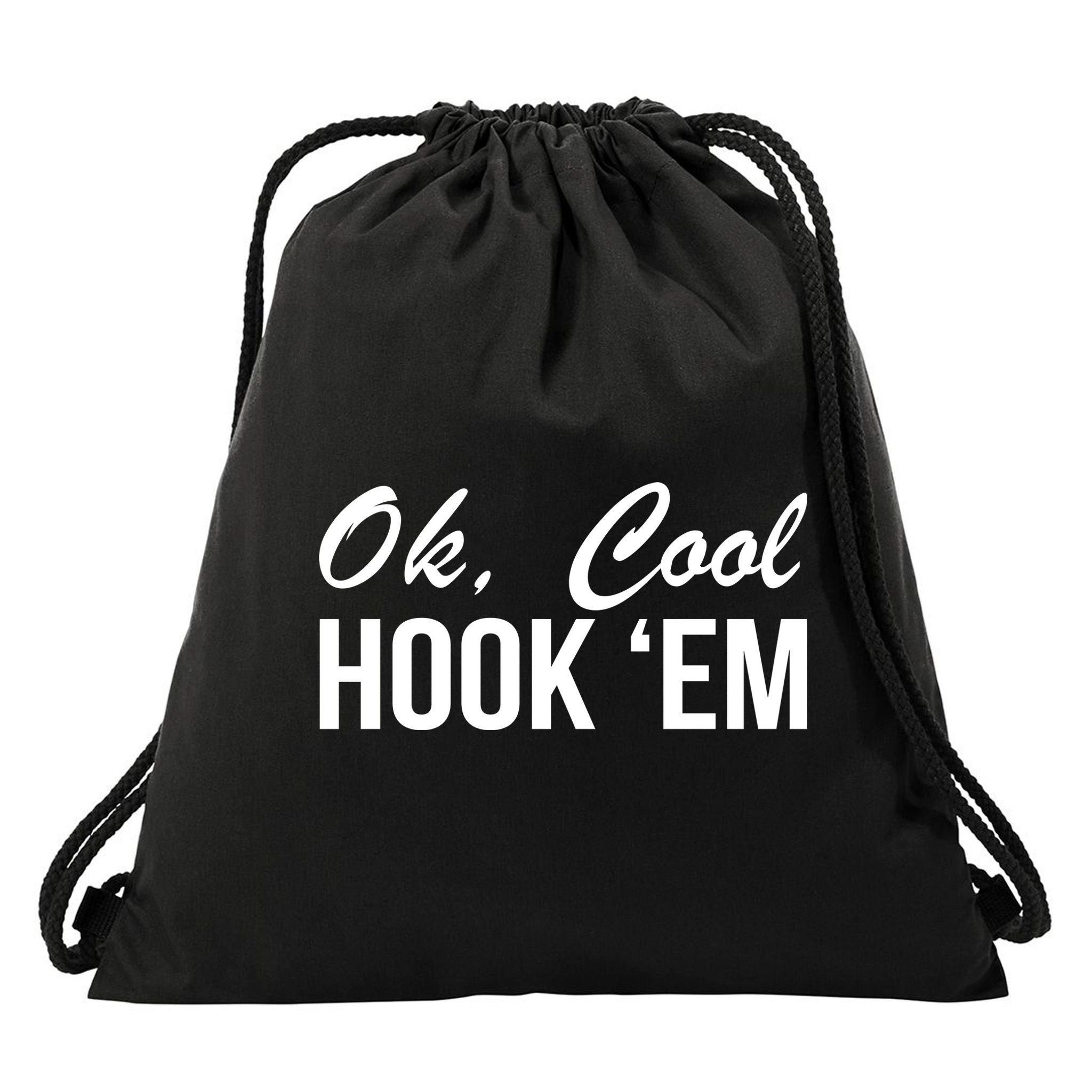 Ok Cool Hook'Em Texas Hook Em Drawstring Bag