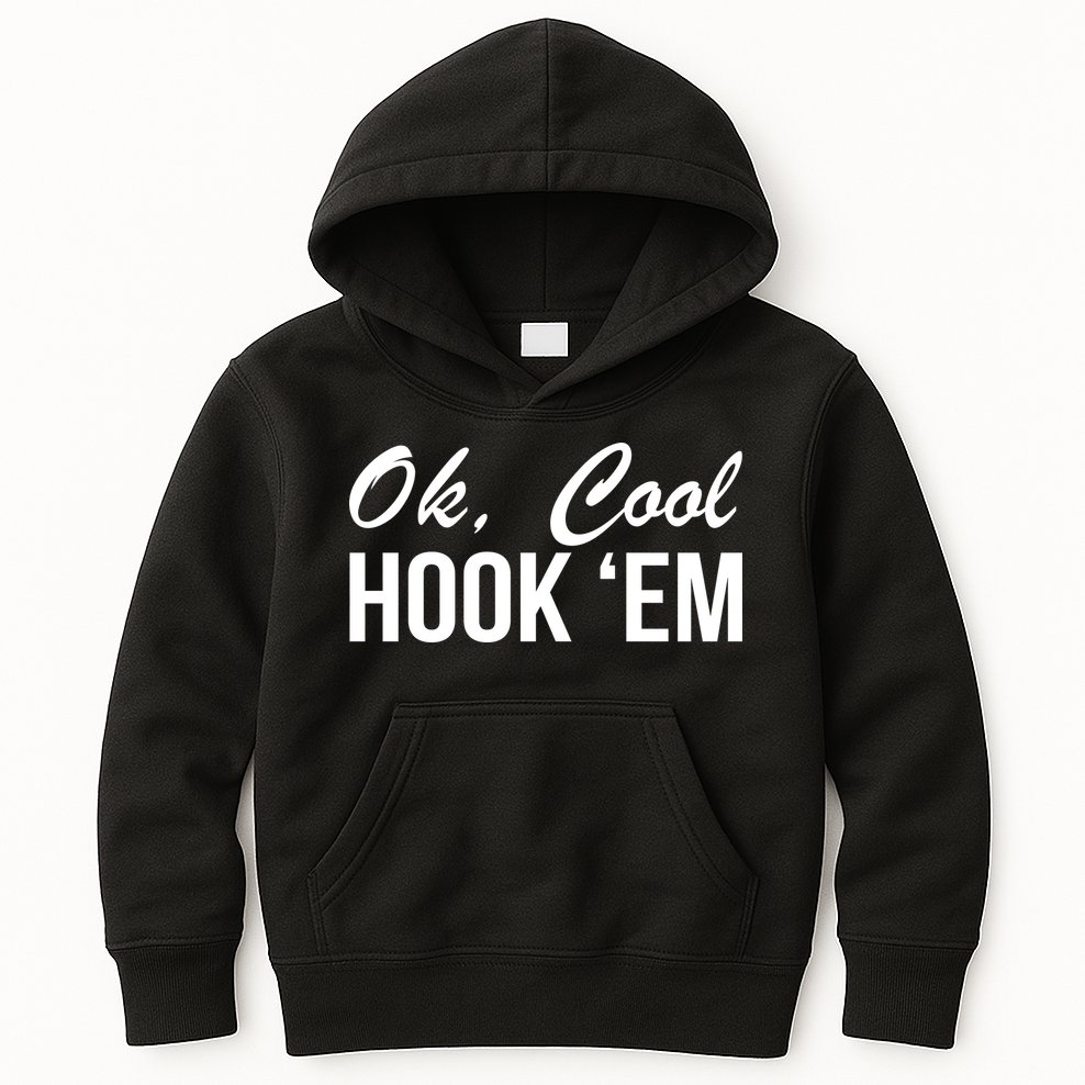 Ok Cool Hook'Em Texas Hook Em Kids Hoodie