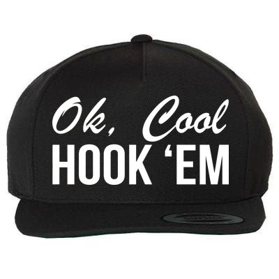 Ok Cool Hook'Em Texas Hook Em Wool Snapback Cap