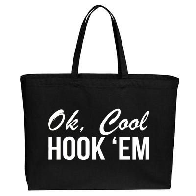 Ok Cool Hook'Em Texas Hook Em Cotton Canvas Jumbo Tote