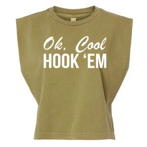 Ok Cool Hook'Em Texas Hook Em Garment-Dyed Women's Muscle Tee