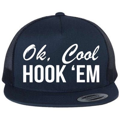 Ok Cool Hook'Em Texas Hook Em Flat Bill Trucker Hat