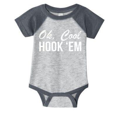 Ok Cool Hook'Em Texas Hook Em Infant Baby Jersey Bodysuit