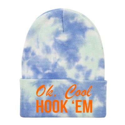 Ok Cool Hook'Em Texas Hook Em Tie Dye 12in Knit Beanie