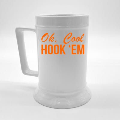 Ok Cool Hook'Em Texas Hook Em Beer Stein