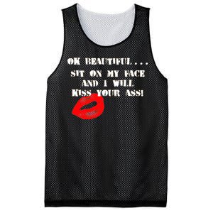 Okay Beautiful Sit on my Face and I Will Kiss Your Ass Mesh Reversible Basketball Jersey Tank