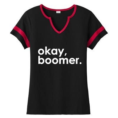 Okay, Boomer Millennial meme Ladies Halftime Notch Neck Tee