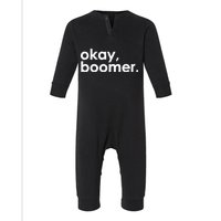 Okay, Boomer Millennial meme Infant Fleece One Piece