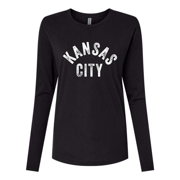 Original Kansas City Retro Vintage Blue KC Local Standard Womens Cotton Relaxed Long Sleeve T-Shirt