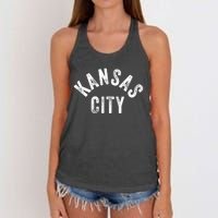 Original Kansas City Retro Vintage Blue KC Local Standard Women's Knotted Racerback Tank