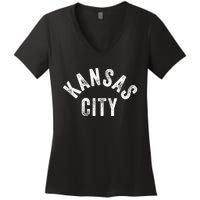 Original Kansas City Retro Vintage Blue KC Local Standard Women's V-Neck T-Shirt