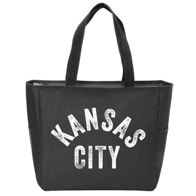 Original Kansas City Retro Vintage Blue KC Local Standard Zip Tote Bag