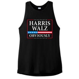 Obviously Kamala Harris Tim Walz 2024 Ladies PosiCharge Tri-Blend Wicking Tank