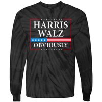 Obviously Kamala Harris Tim Walz 2024 Tie-Dye Long Sleeve Shirt