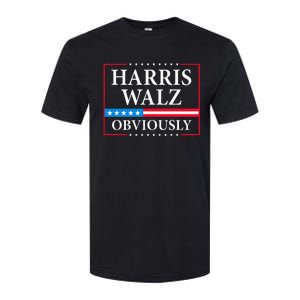 Obviously Kamala Harris Tim Walz 2024 Softstyle CVC T-Shirt