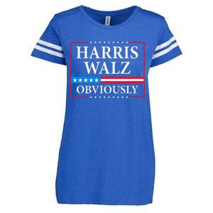 Obviously Kamala Harris Tim Walz 2024 Enza Ladies Jersey Football T-Shirt