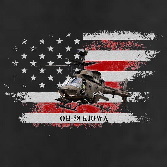 OH58 Kiowa Helicopter USA Flag Helicopter Pilot Gifts Beanie