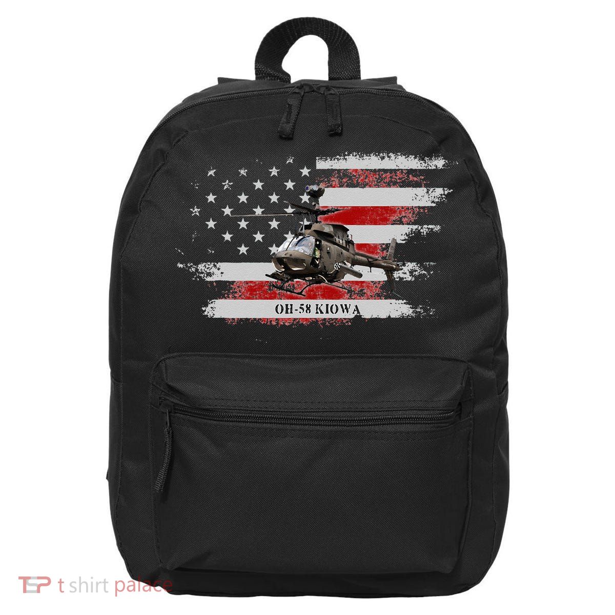 OH58 Kiowa Helicopter USA Flag Helicopter Pilot Gifts 16 in Basic Backpack