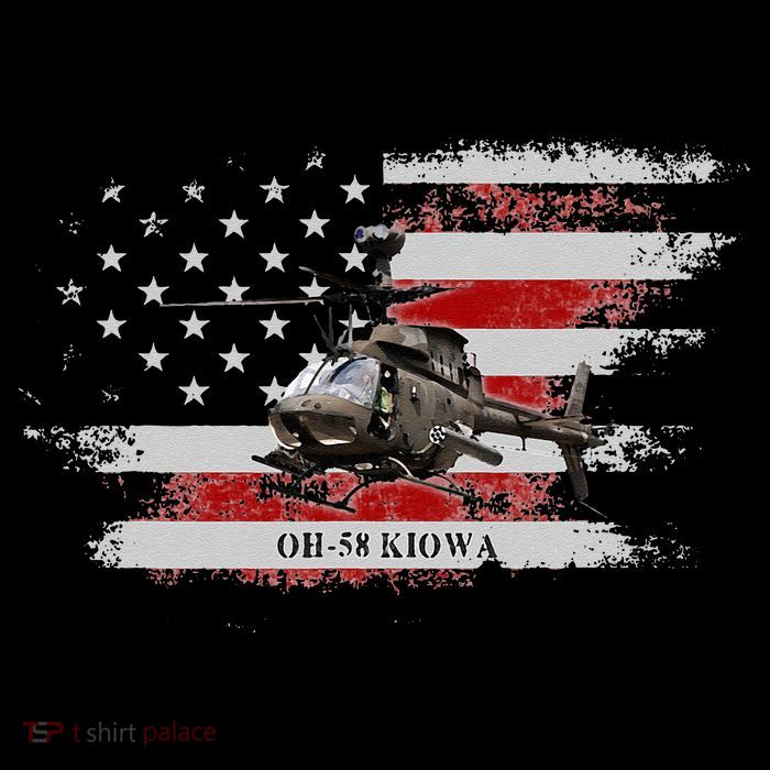 OH58 Kiowa Helicopter USA Flag Helicopter Pilot Gifts 16 in Basic Backpack