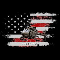 OH58 Kiowa Helicopter USA Flag Helicopter Pilot Gifts Toddler T-Shirt