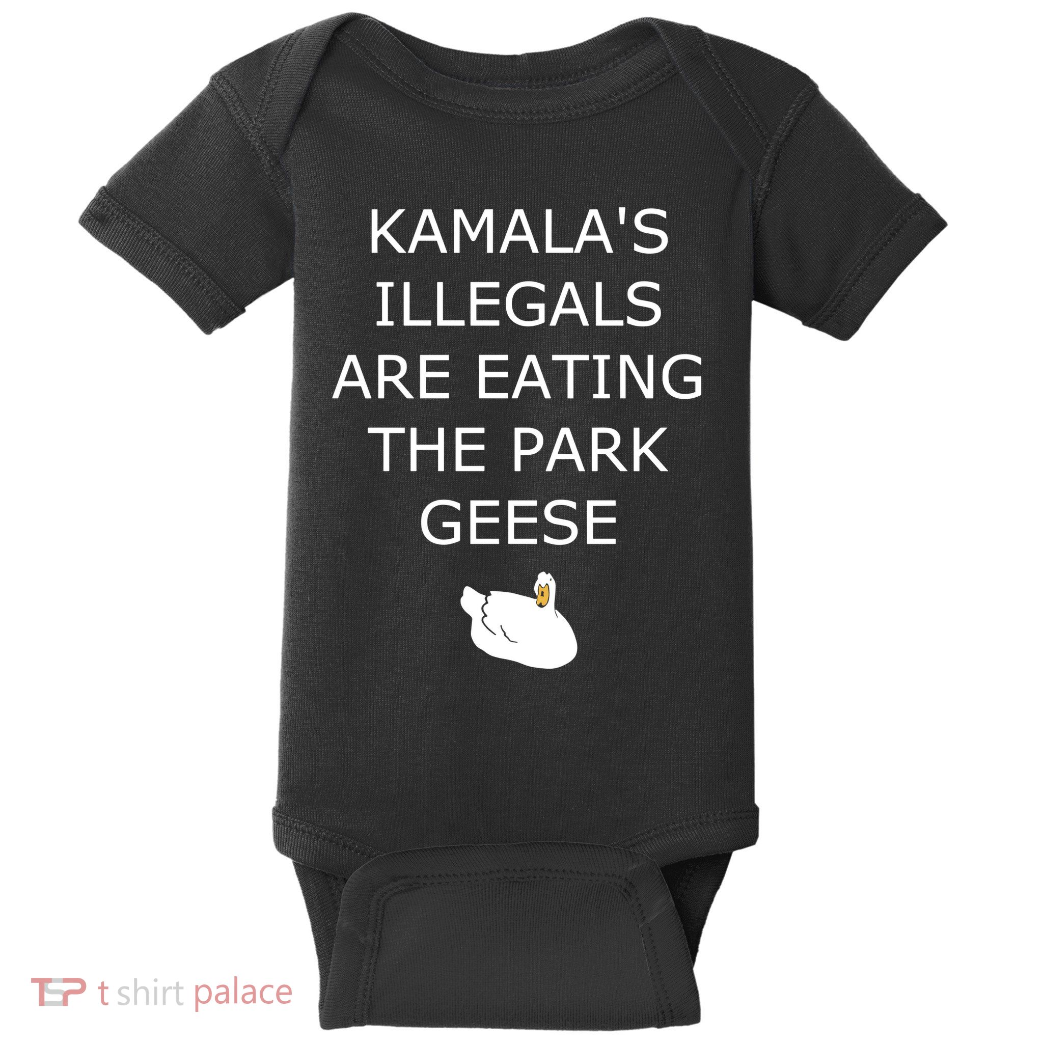 Oldrowswig KamalaS Illegals Are Eating The Park Geese Goose Baby Bodysuit