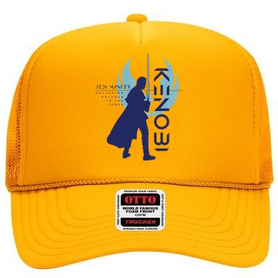 Obiwan Kenobi Jedi Master Poster High Crown Mesh Back Trucker Hat