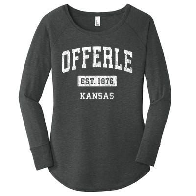 Offerle Kansas Ks Vintage Sports Established Women's Perfect Tri Tunic Long Sleeve Shirt