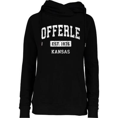 Offerle Kansas Ks Vintage Sports Established Womens Funnel Neck Pullover Hood