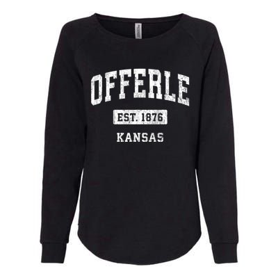 Offerle Kansas Ks Vintage Sports Established Womens California Wash Sweatshirt